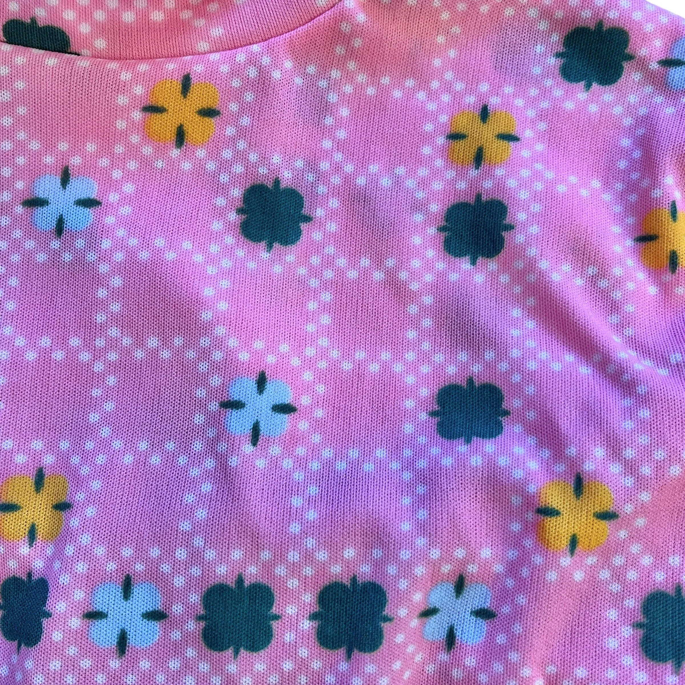 Vintage 1970's Pink Turtleneck  10-12Y