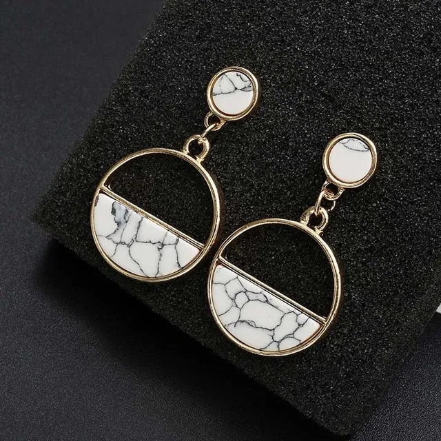 Vintage Geometric Gold Asymmetric Earring