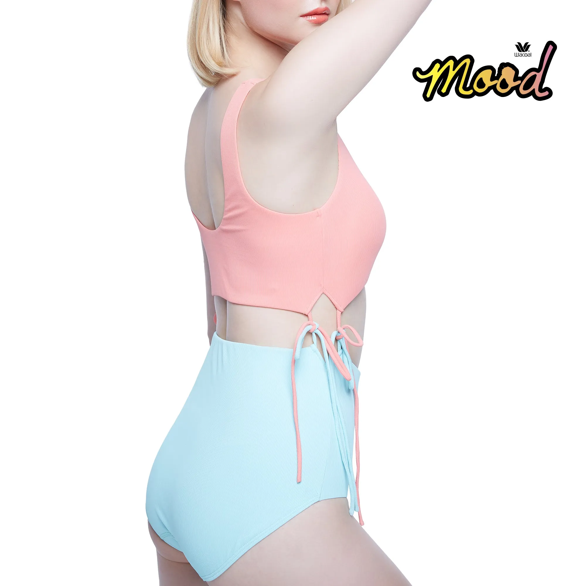 Wacoal Mood Set Beach & Bra เซ็ทชุดว่ายน้ำ (เสื้อและกางเกง) รุ่น MM1U03   MM6U03 สีชมพู-มินต์ (SP-LT)