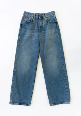 Wide Jean in Worn Medium