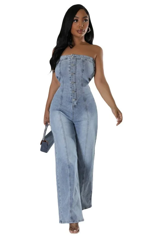 WOMEN FASHION DENIM JUMPSUIT