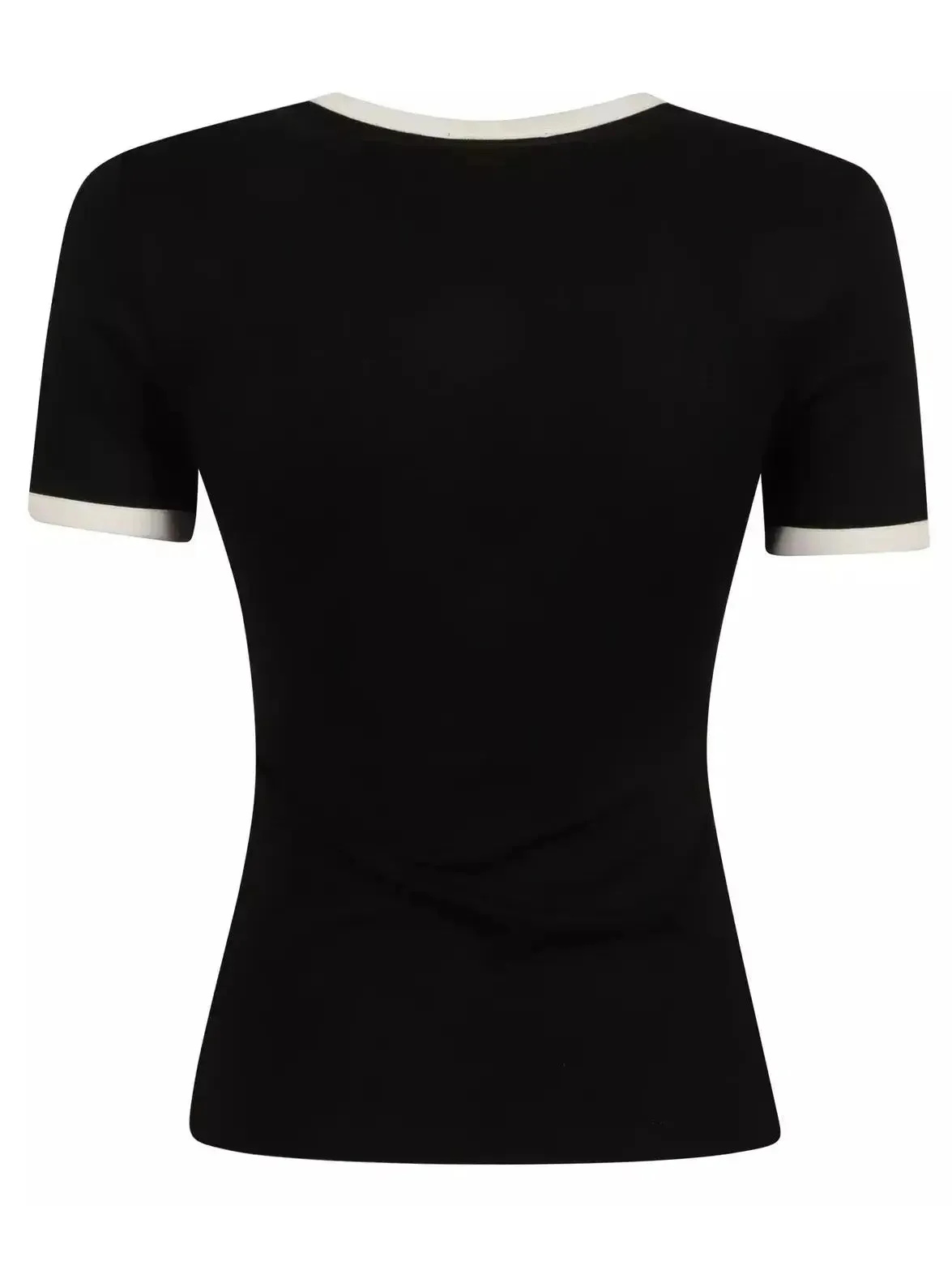 Women’s Boat-Neck Short-Sleeved Top with Rose Detail