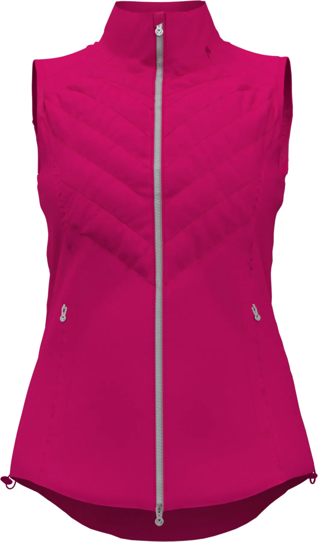 Women's Chevron Quilted Sleeveless Golf Vest In Pink Peacock