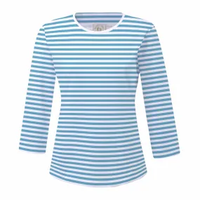 Womens Nautical Stripe 3/4 Sleeve Rashie