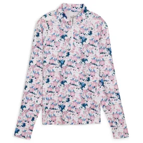 Womens You-V Bloom Quarter Zip Mid Layer Pink/White - SS24