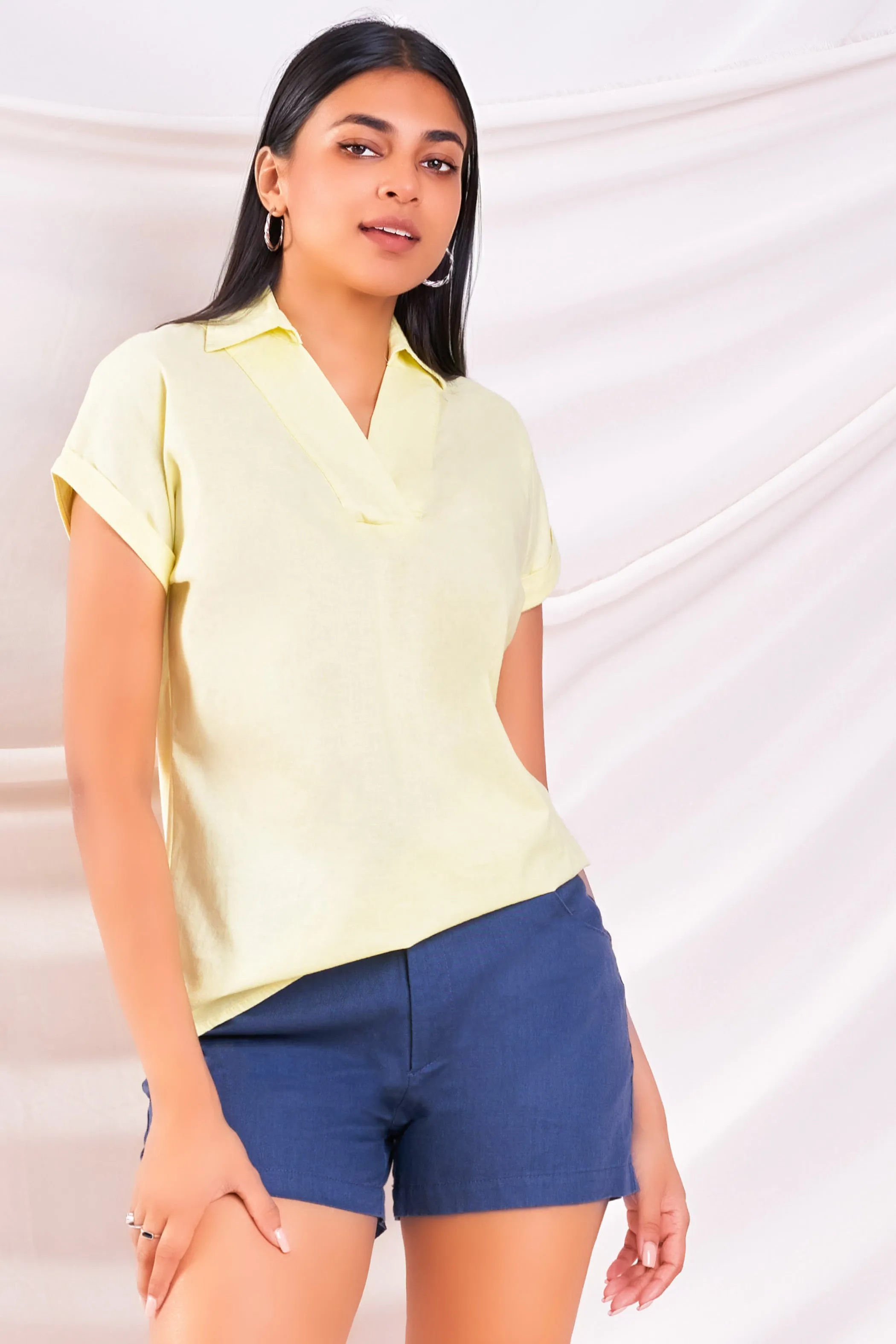 Yellow Drop Sleeve Top