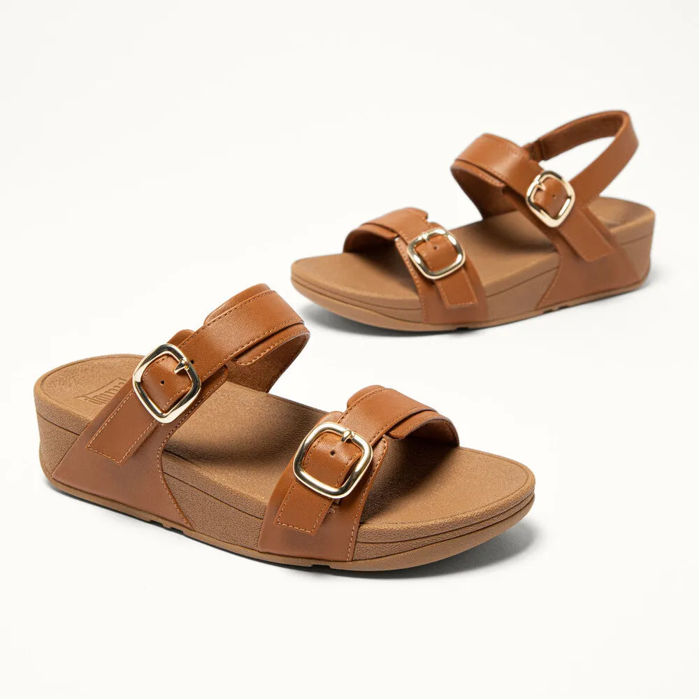 รองเท้าแตะแบบรัดส้น ผู้หญิง รุ่น LULU ADJUSTABLE-BUCKLE LEATHER BACK-STRAP SANDALS