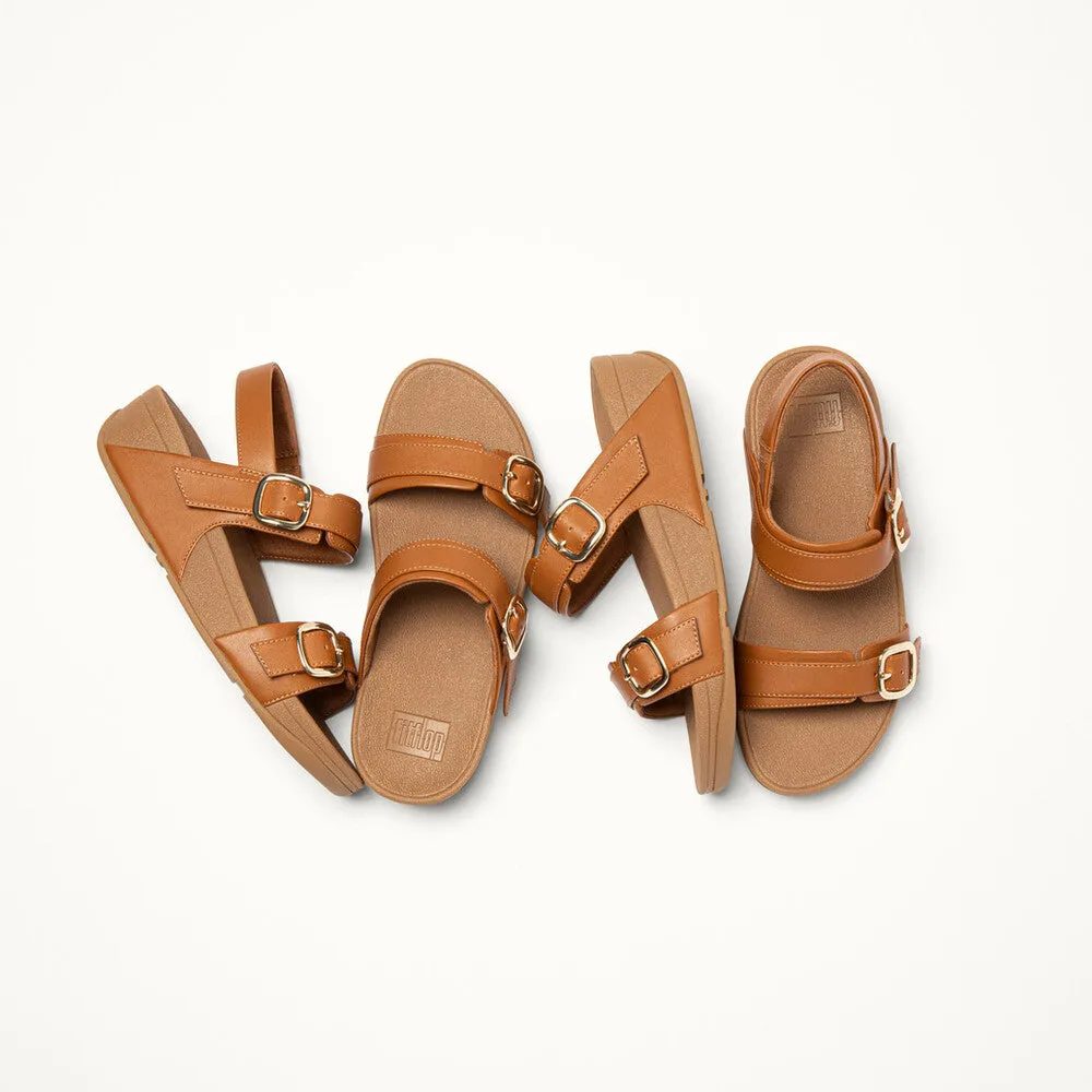 รองเท้าแตะแบบรัดส้น ผู้หญิง รุ่น LULU ADJUSTABLE-BUCKLE LEATHER BACK-STRAP SANDALS