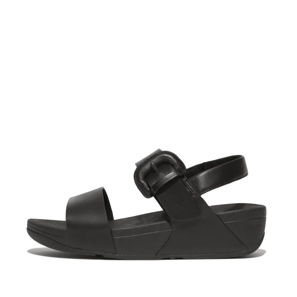 รองเท้าแตะแบบรัดส้น ผู้หญิง รุ่น LULU COVERED-BUCKLE RAW-EDGE LEATHER BACK-STRAP SANDALS